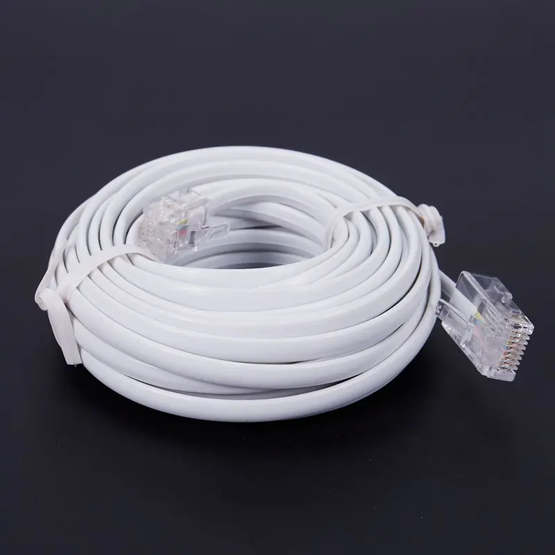 6M 20ft RJ11 6P4C to RJ 45 8P4C Modular Network Telephone Cables White | Обустройство дома