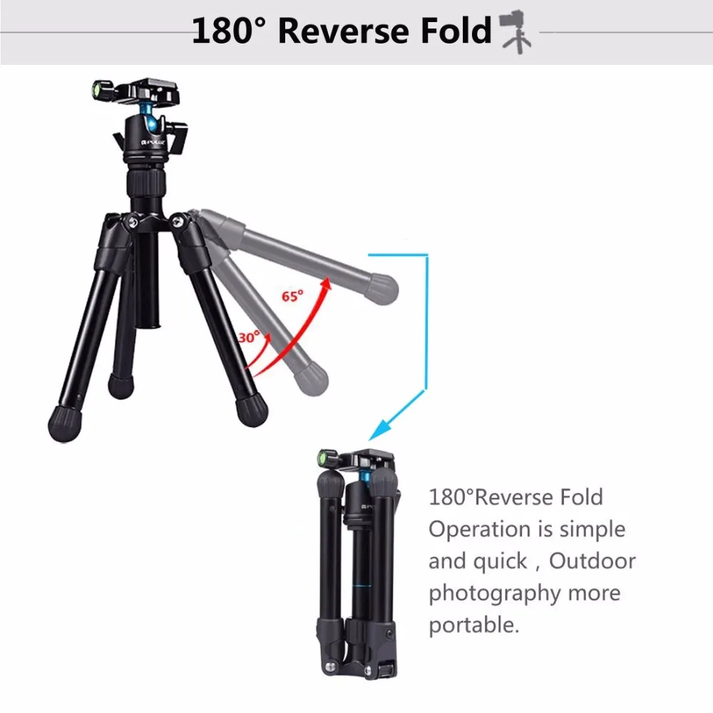 PULUZ Мини карманный штатив монопод держатель камеры с шаровой головкой 360 градусов