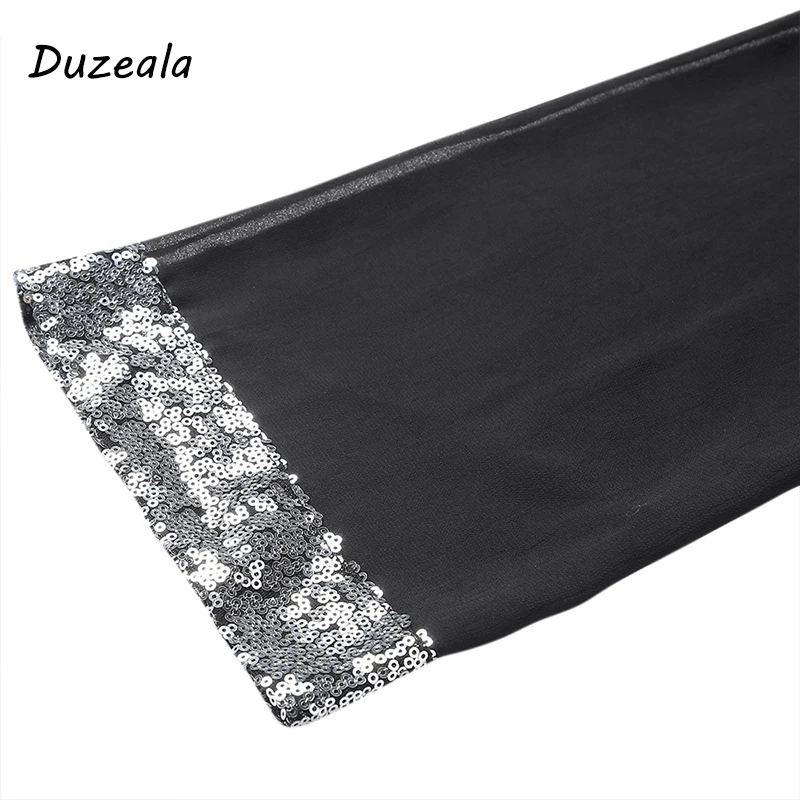 Duzeala, Новое поступление, шифоновое прямое женское платье,, элегантное, английский стиль, весна, хорошее качество, длина выше колена, платья с блестками