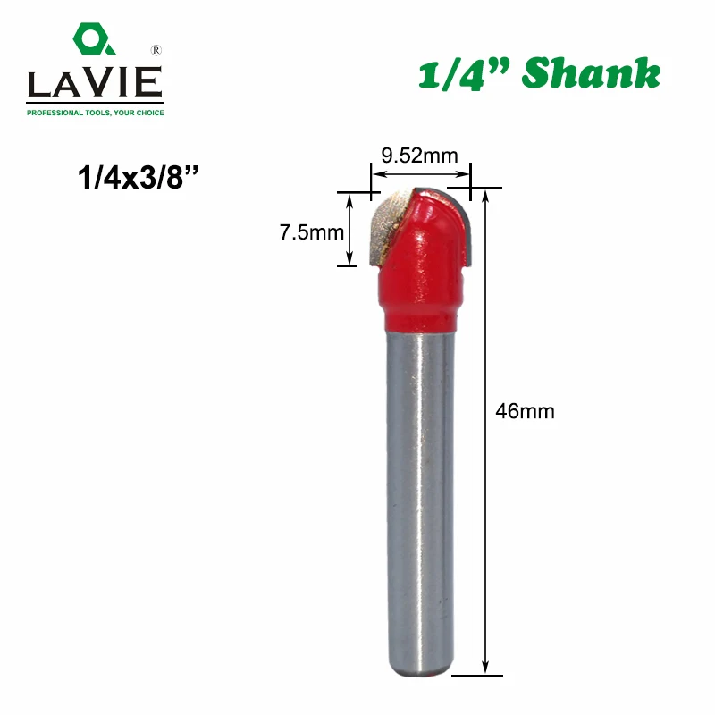 LAVIE 1 шт. 1/4 6,35 мм хвостовик шариковый нос Фрезы Круглый фрезы для дерева ЧПУ радиус ядро коробка твердосплавные инструменты MC01100