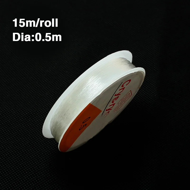 Катушка из прозрачного эластичного бусин 15 м/лот для самостоятельного