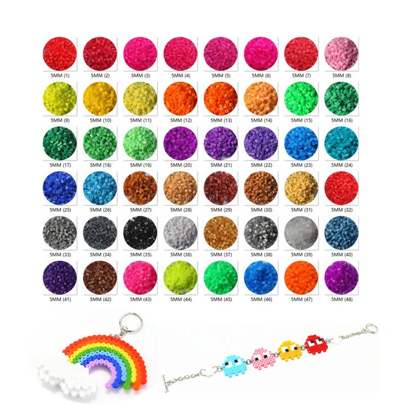 

48 Colors 5mm Hama Beads Puzzle Education Toy Jigsaw Puzzle Perler Beads 3D Puzzles Fuse Beads For Children 1000pcs/bag