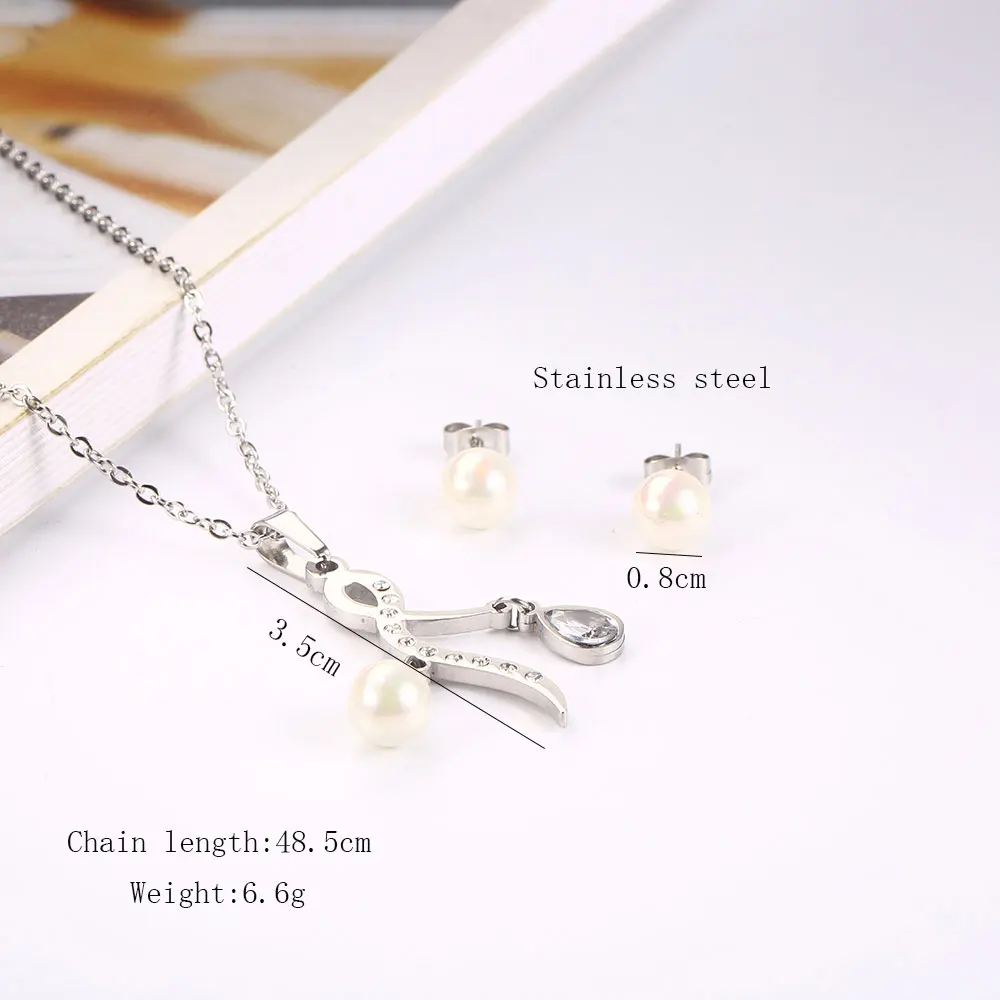 OUFEI комплект ювелирных изделий из жемчуга в форме сердца ожерелье серьги набор