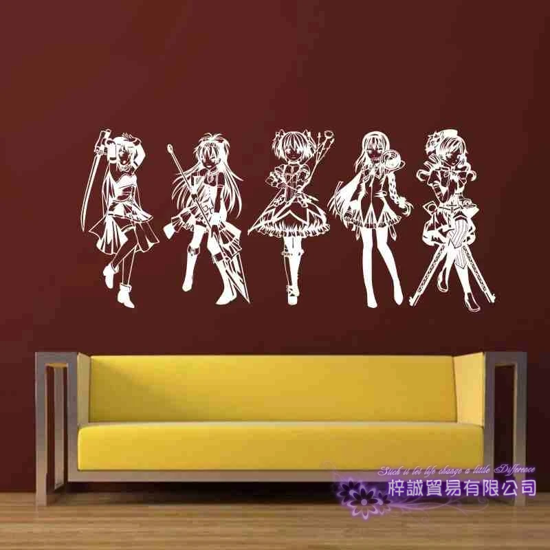 Наклейки на стену Puella Magi Madoka домашний декор декоративное украшение