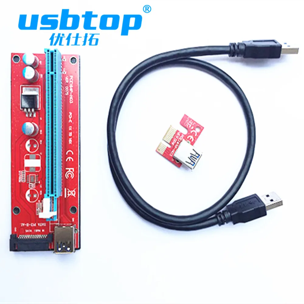 VER007S PCI E переходная карта 1x к 16x расширитель с USB 3 0 60 см для горнодобывающей