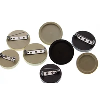 10pcs blank wood cabochon brooch base fit 20mm 25mm round bezel tray brooches stainless steel pin backs for diy jewelry making