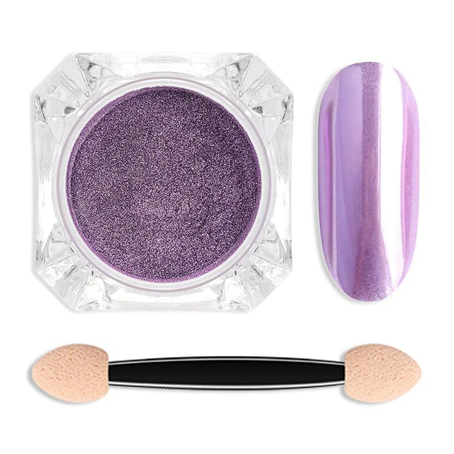 Light Purple 2 Jar зеркальный порошок хромового пигмента для ногтей металлический голографический блестящий для ногтей хром УФ гель погружения порошок декор для акриловых ногтей - Цвет: Light Purple