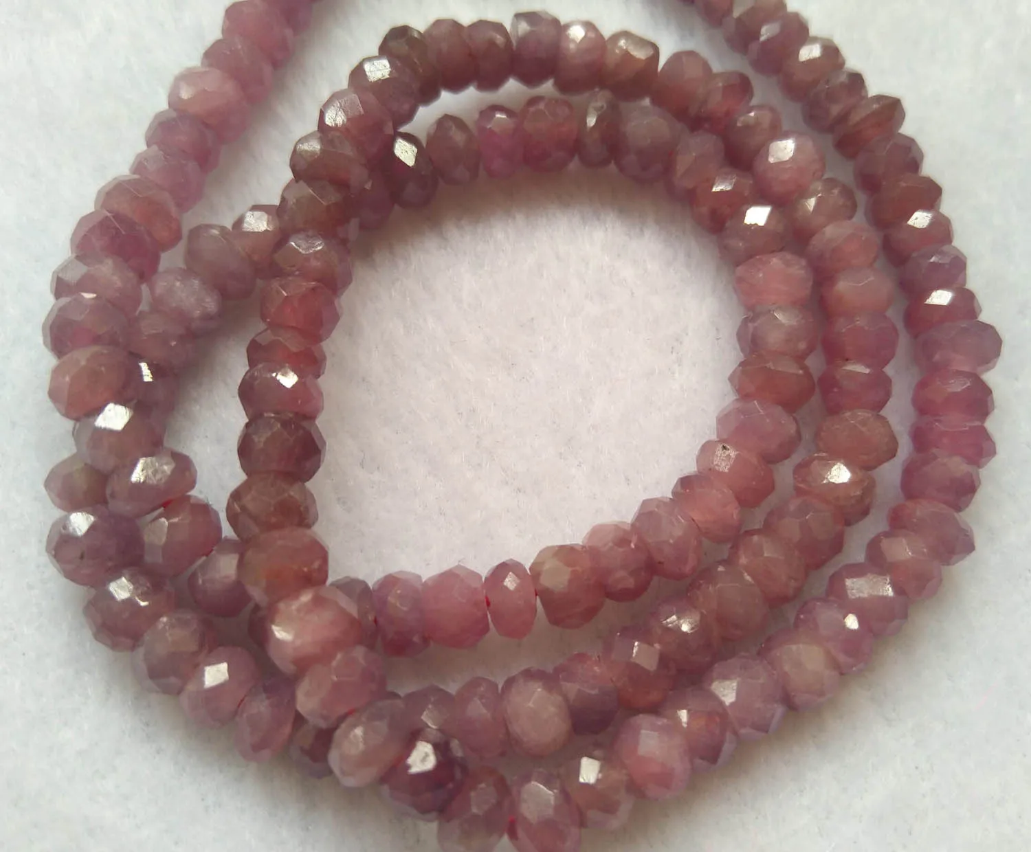 

Full strand 16" Natural Ruby gemstone Faceted Rondelle Wheel Heishi Beads, Natural Gemstone , No Heat 3-10mm