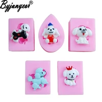 5 styles pretty dog silicone mold fondant cake decorating tools for ice chocolate sugar clay uv resin expoxy mold c378