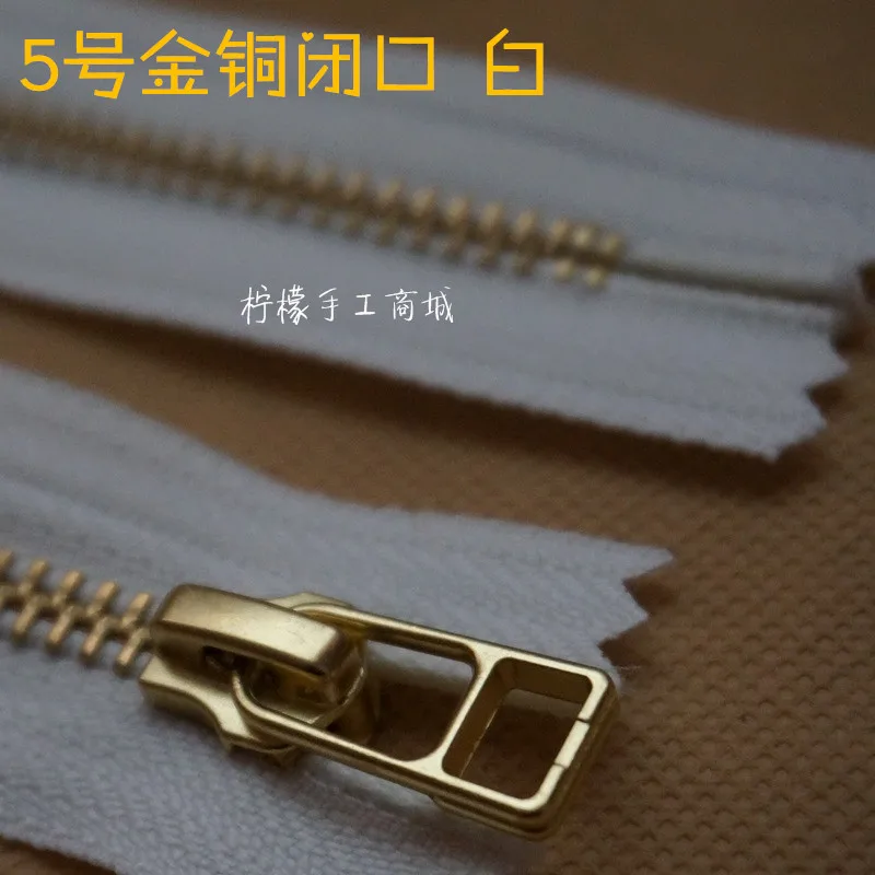 YKK молния 5 металлическая Золотая медь Закрытая 15 50 см белая сумка для