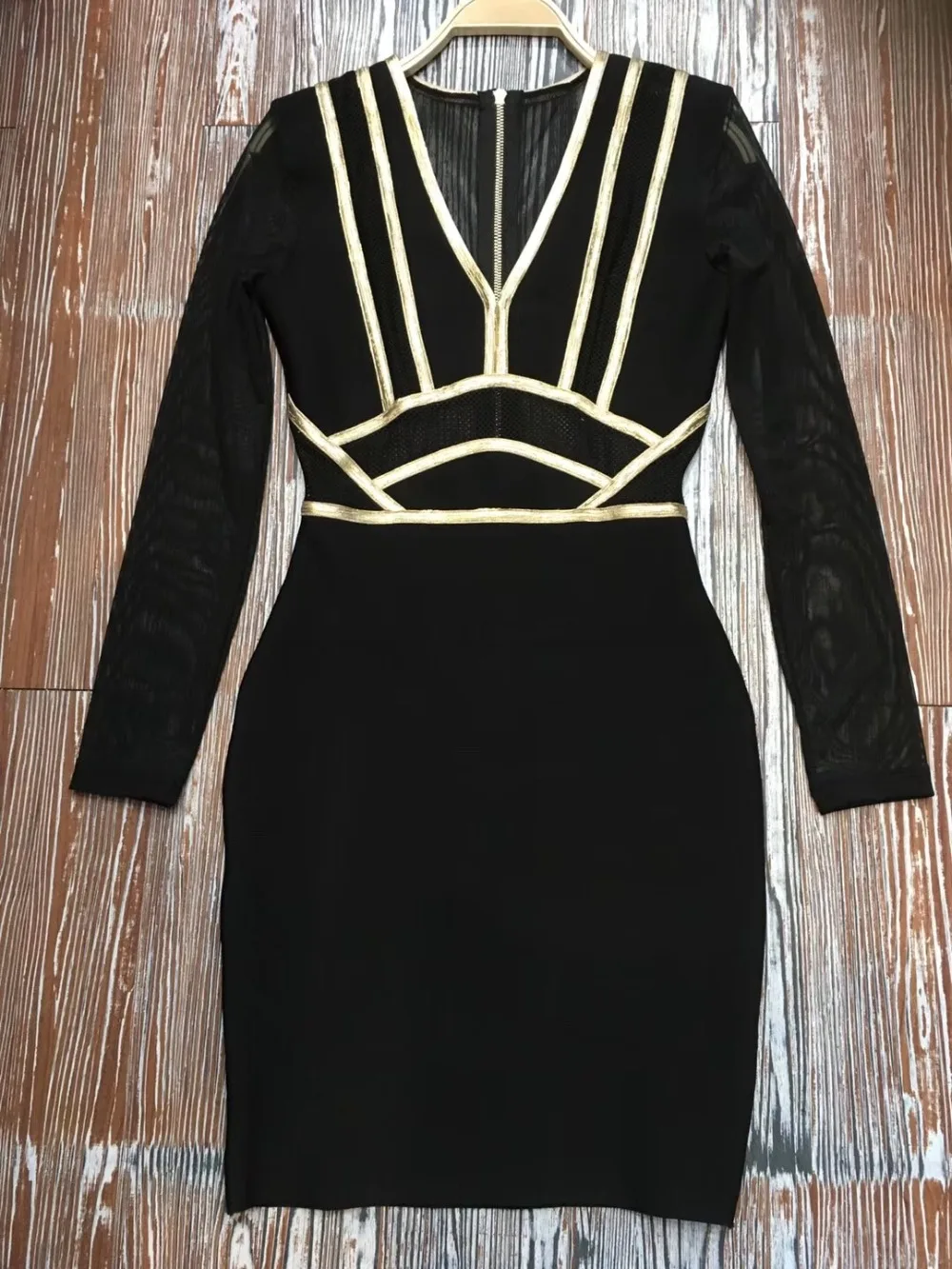 

New 2019 New Summer Bodycon Bandage Dress Women Sexy Black Long Sleeve Mesh Club Dress Celebrity Party Dress Vestido