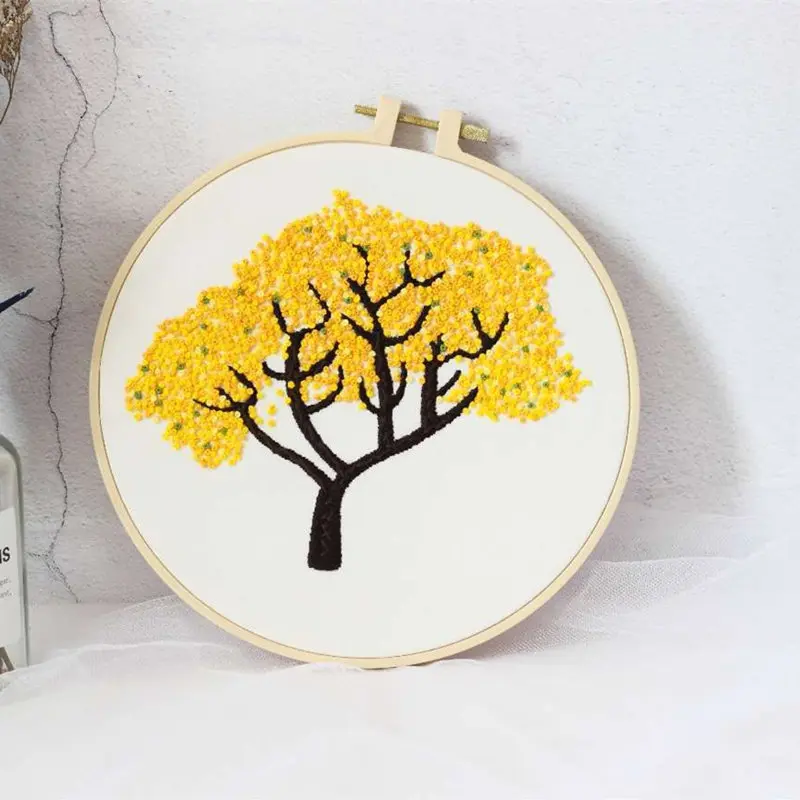 Новый DIY цветок дерева вышивка Наборы ручной рукоделие наборы для вышивки