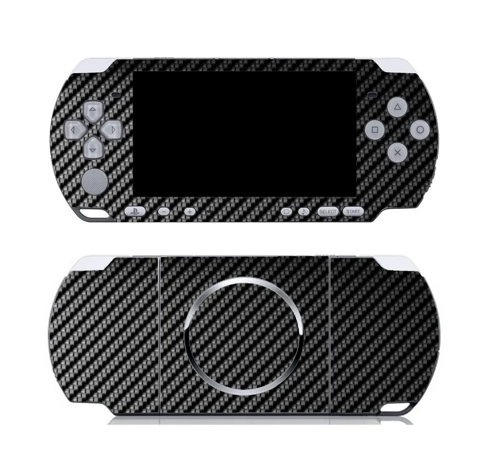 Черное углеродное волокно Виниловая наклейка Защитная пленка для Sony PSP 3000