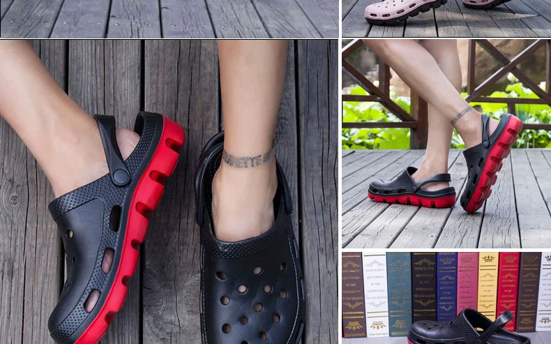 Мужские сабо Crocks садовая обувь Cholas Croks пляжные сандалии Летняя обувь г. Сандалии Уличная Повседневная обувь без шнуровки размера плюс 49