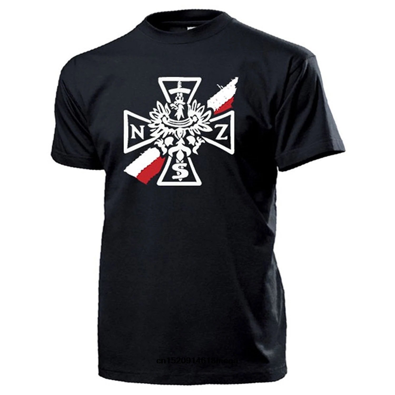 Gildan funny t shirts Narodowe Zbrojne National Armed Forces Poland Polska Flag Eagle Polish Army Badge Men's Fashion T-shirt | Мужская