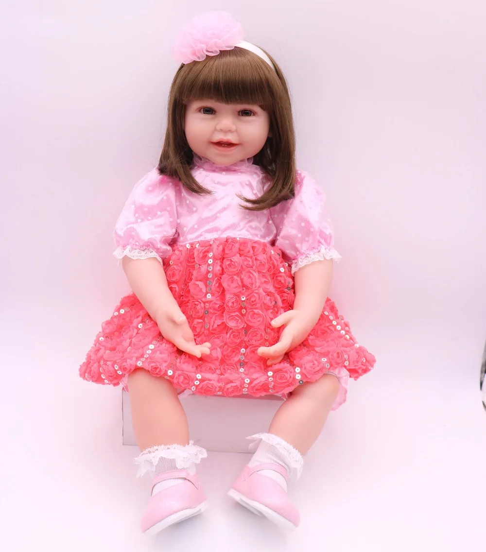 DOLLMAI модные куклы принцессы Reborn 60 см с длинными волосами для девочек мягкие