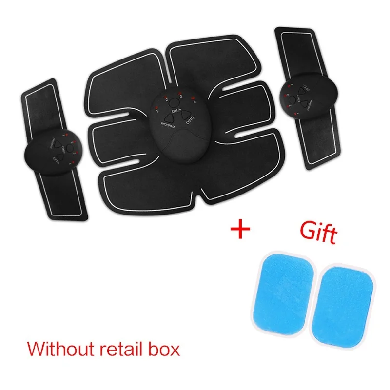 Set NO Box EMS, беспроводной стимулятор мышц, умный фитнес-прибор для тренировки живота, электрические наклейки для снижения веса, пояс для похудения, унисекс - Цвет: Set NO Box