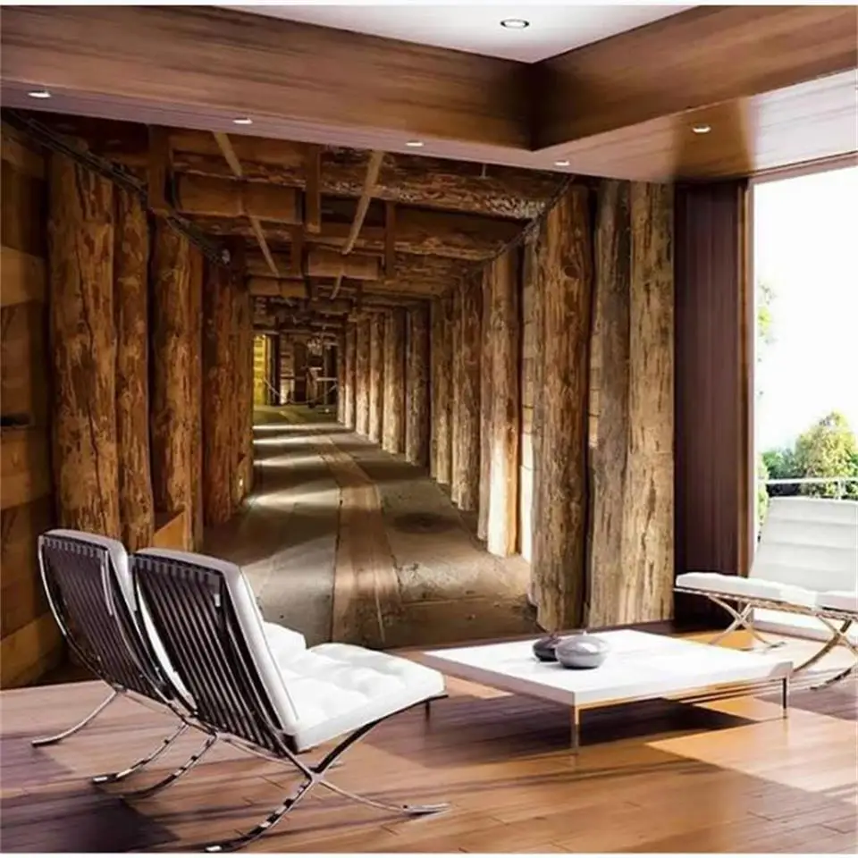 Пользовательские 3D фото обои роспись Гостиная Диван ТВ фон Дерево расширение