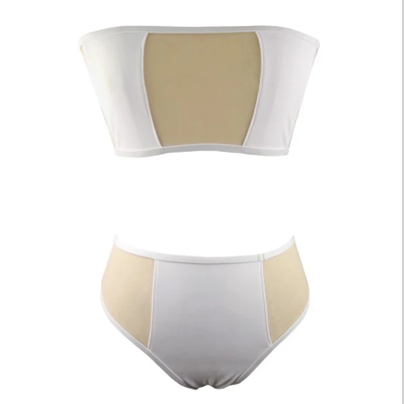 Купальник 2016 новое поступление белое Сетчатое Прозрачное Бикини с высокой