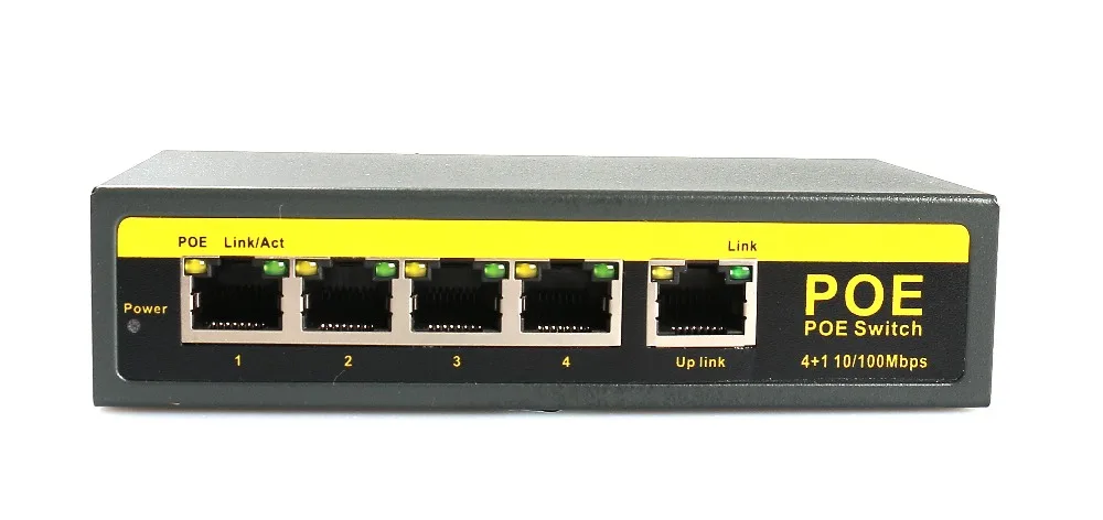 Cctv камера 5-Порты и разъёмы 10/100 Мбит/с POE коммутатор 100 м расстояние DC48V Мощность выход IEEE 802.3af общая Мощность Consumption120 W