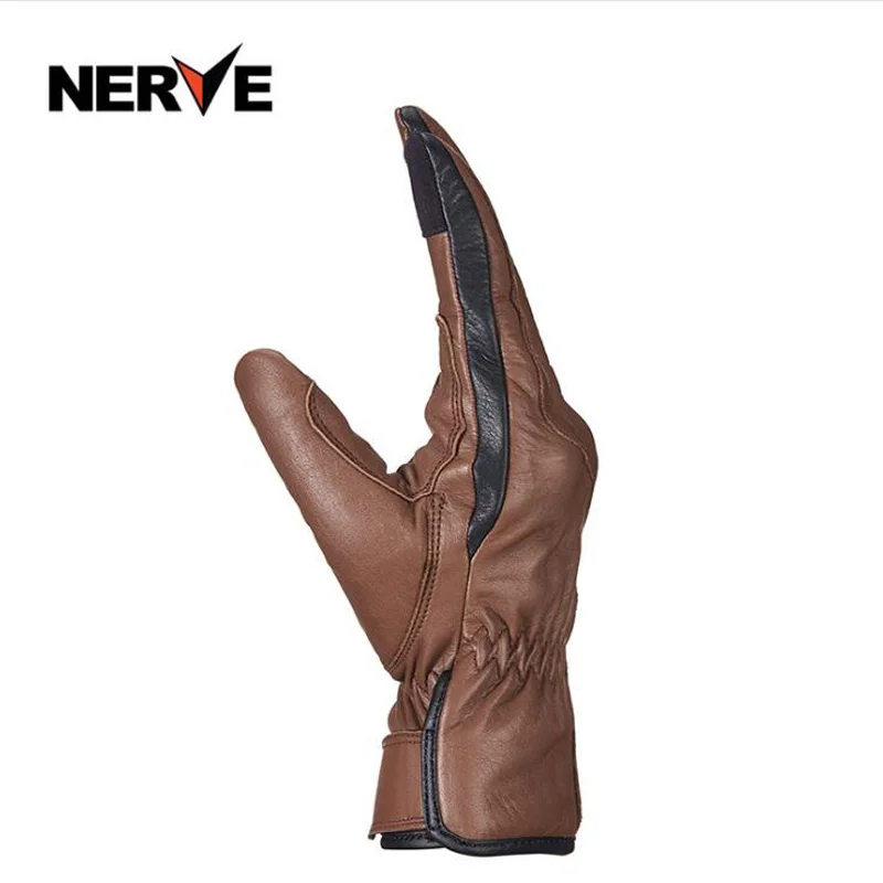 2019 New Winter warm NERVE motorcycle riding gloves leather four seasons locomotive racing retro anti-fall Motorbike glove | Автомобили и