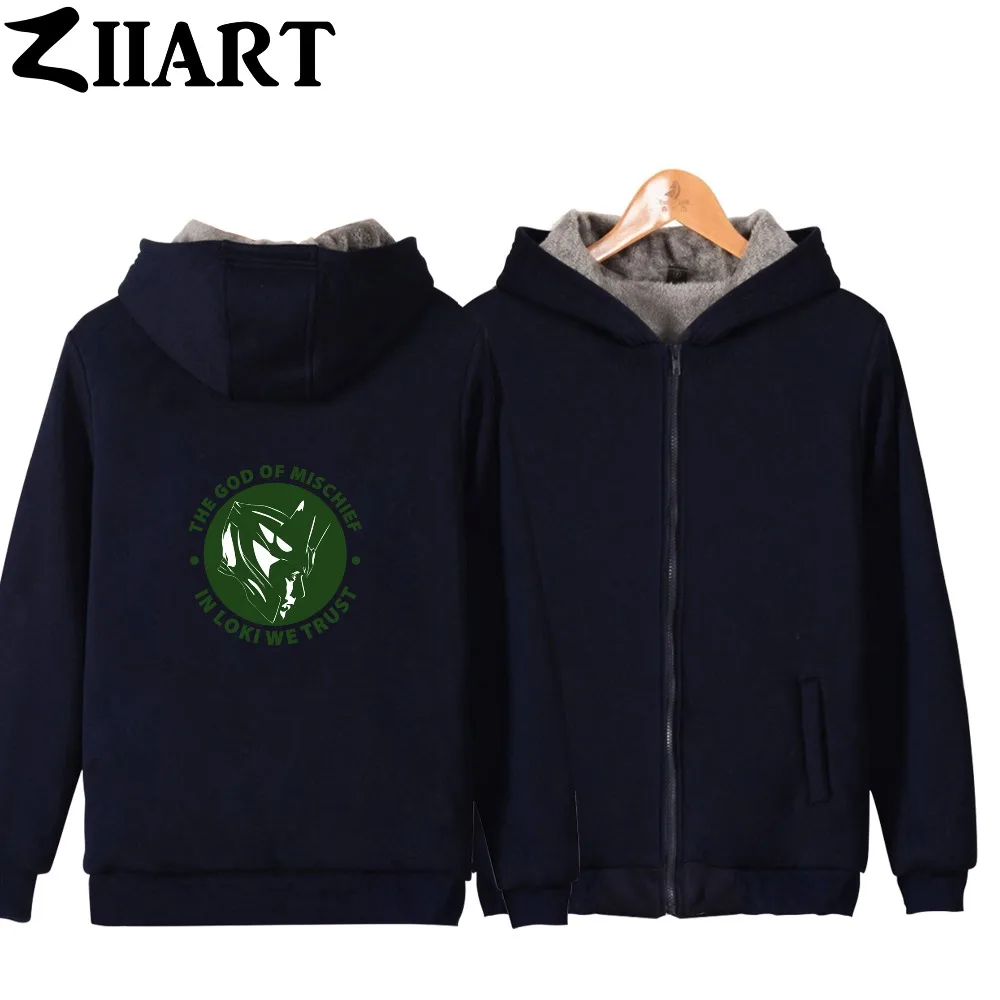 Loki the god of mischief in loki we trust одежда для пар осенне-зимние Бархатные парки на молнии