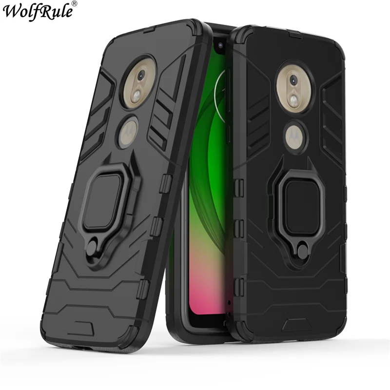 

For Moto G7 Play Phone Case TPU Hard PC For Moto G7 Play Case Ring Holder Stand Magnetic Armor Case For Motorola Moto G7 Play