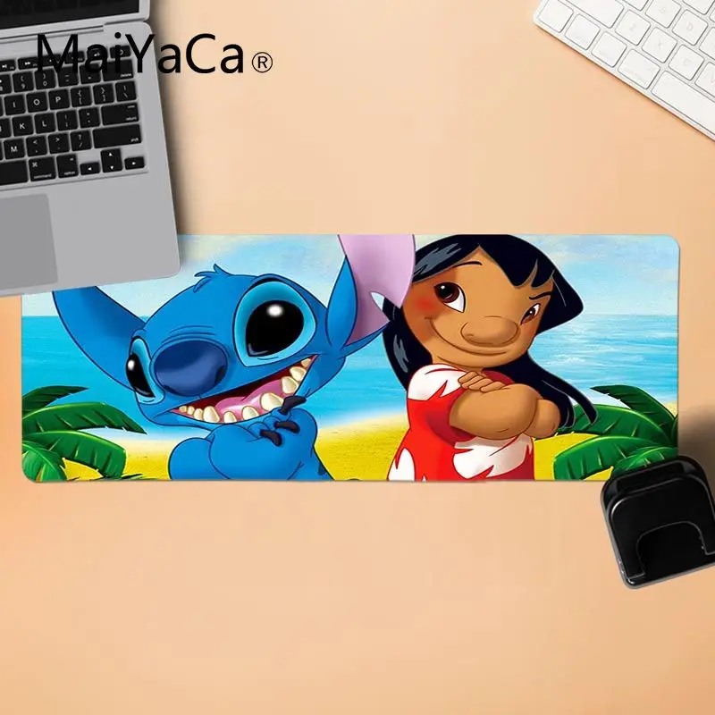 LockEdge 30X90cm MaiYaCa игровой коврик для мыши Забавный мультяшный Ститч DIY дизайн игровой с узором коврик для мыши большой коврик для мыши ПК компьютерный коврик - Цвет: LockEdge 30X90cm