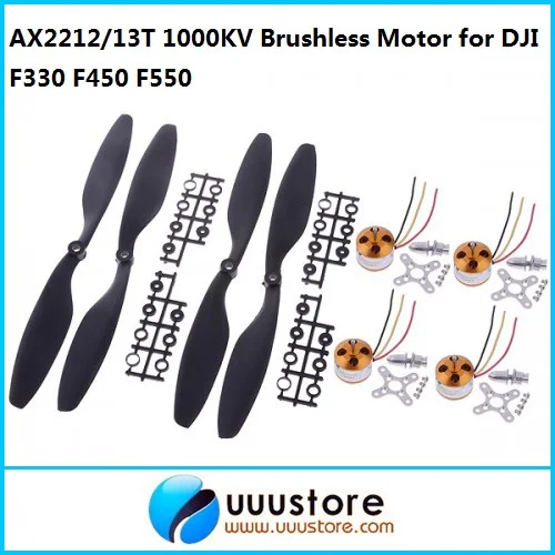 

AX2212/13T 1000KV бесщеточный двигатель для мультикоптера DJI F330 F450 F550 MWC 4 шт. w/2 пары 10*4,5 лезвия