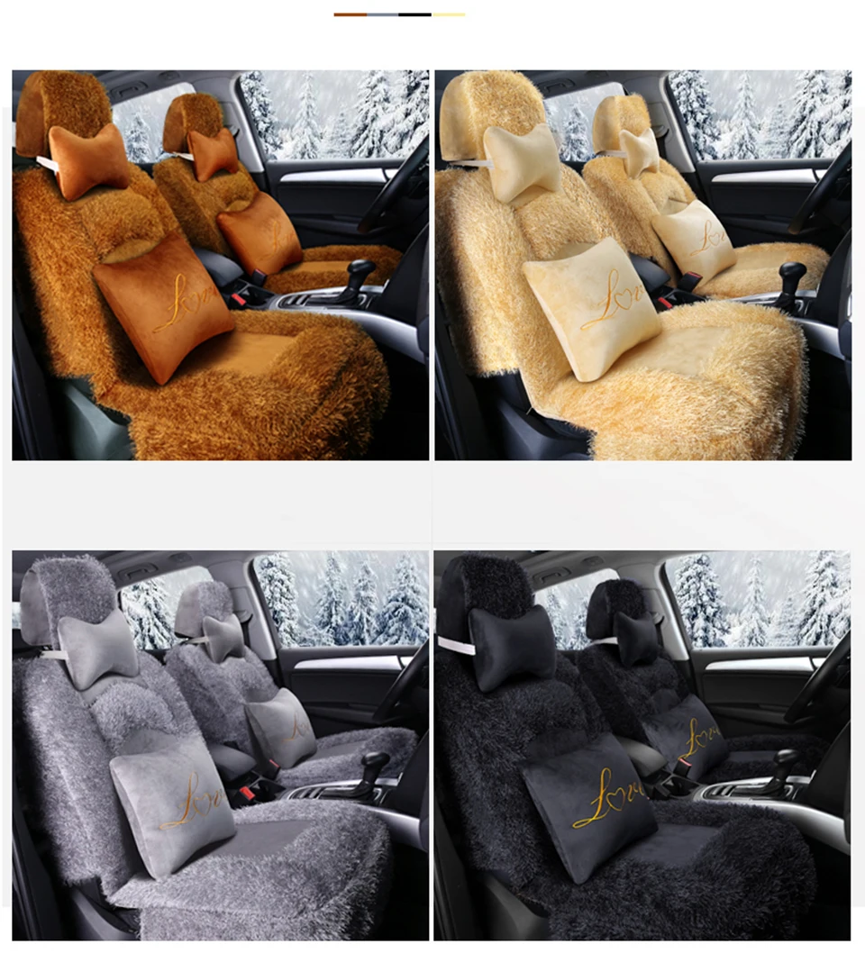 Автомобильный плюшевый универсальный чехол для LAND CRUISER 180 200 vw Toyota Golf Polo Prado меховые накидки для автомобиля меховые покрывала аксессуары