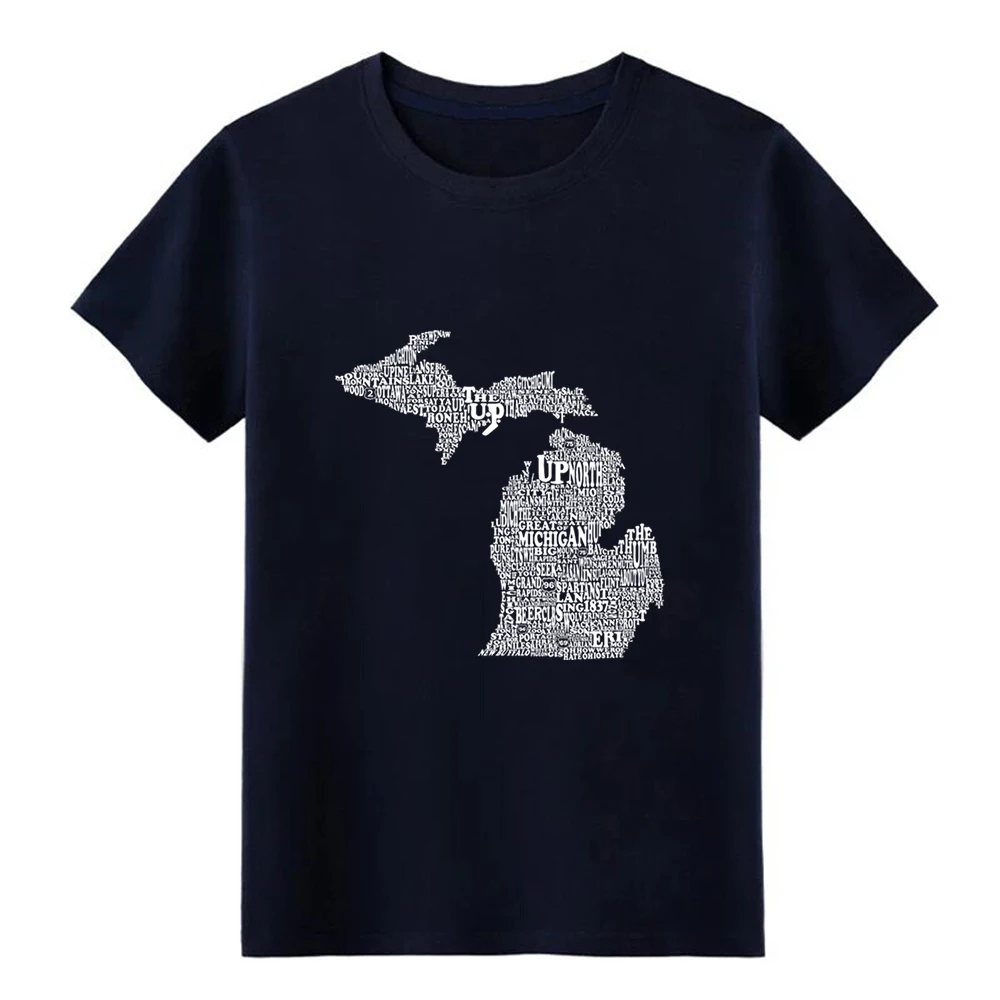 Мужская футболка Michigan by Words дизайнерская хлопковая Футболка с круглым вырезом