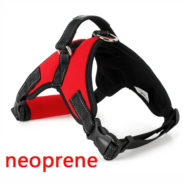 Red Neoprene Строгая обвязка для собак, тренировочный 12 цветов на выбор, высококачественные ремни для больших маленьких собак, регулируемый поводок для собак, щенков PY0007 - Цвет: Red Neoprene