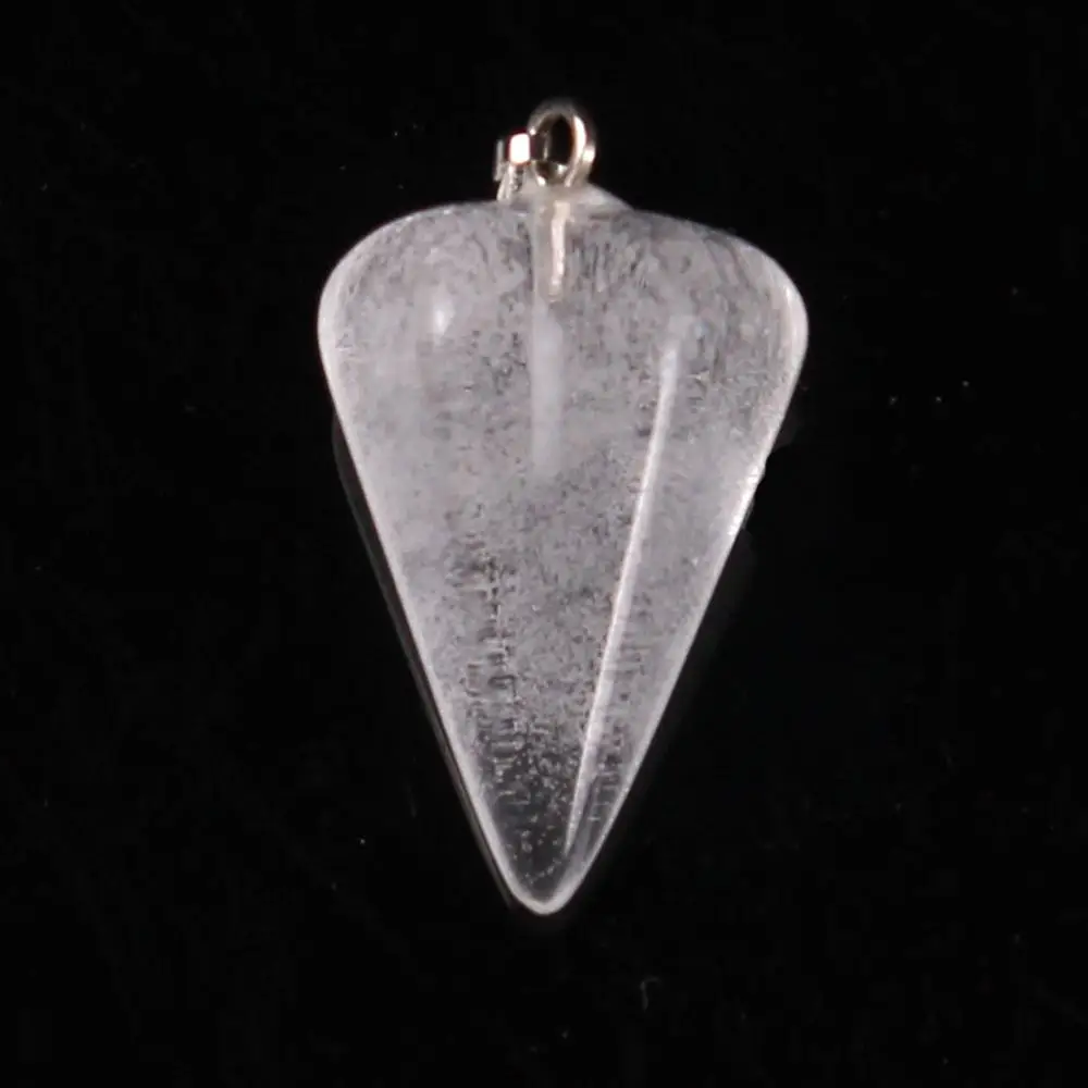 clear quartz 24 шт./лот, аметистсс из натурального камня, вишневый кварцевый кристалл, подвески для ожерелья, граненый маятник - Окраска металла: clear quartz