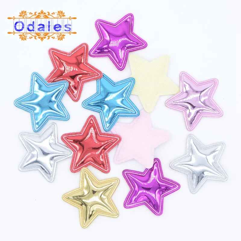100 шт./лот из блестящей искусственной кожи с аппликацией звезды Форма мягкий