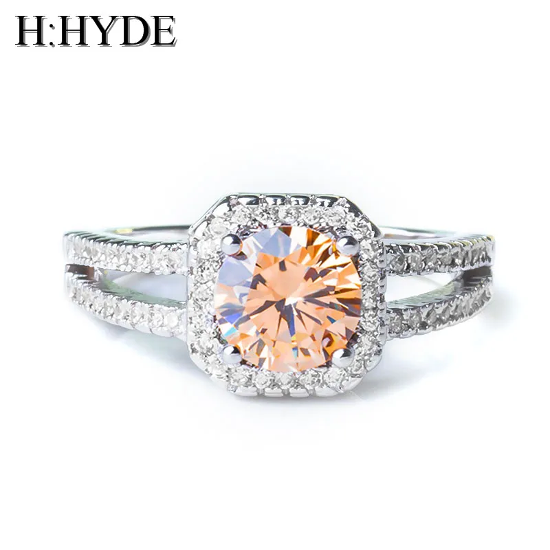 H: HYDE, классическое, 9 цветов, 1Ct, AAA, CZ, обручальное кольцо для Wom, очаровательное кольцо с кубическим цирконием, ювелирные изделия, вечерние, подарок, anillos mujer