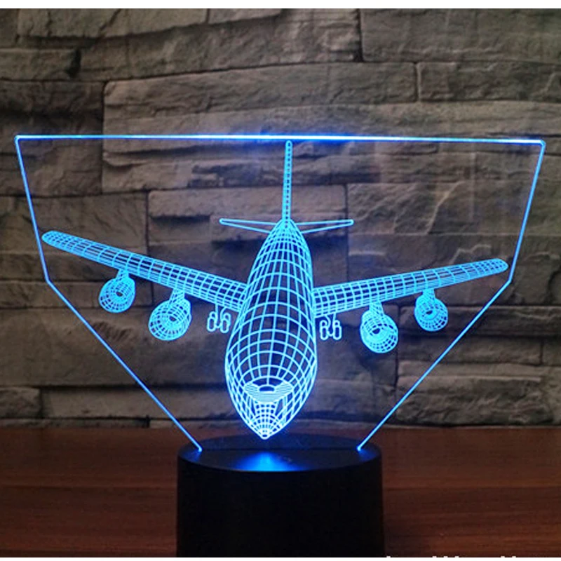3D LED ночник ударная висячая ракета бомбардировщик позитив поставляется с 7 видов