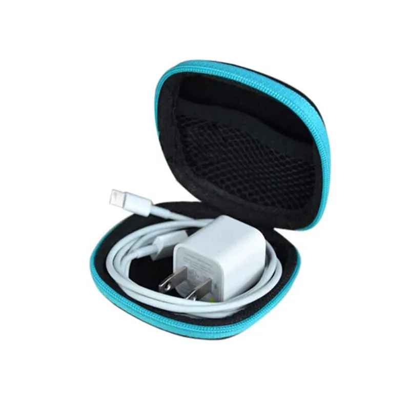 Мини ZipperHard HeadphoneCasePU кожаный чехол для наушников защитный usb-кабель портативные