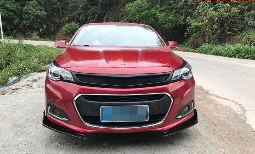 ABS черный Неокрашенный автомобиль передний бампер гоночные решетки решетка Вокруг Накладка для Chevrolet Malibu