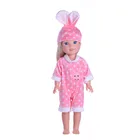Кукла Luckdoll, аксессуары для одежды, розовый кролик, набор =(1 шапка и 1 полный костюм), подходит для 14,5 дюймов, кукла Wellie Wishers, детский подарок
