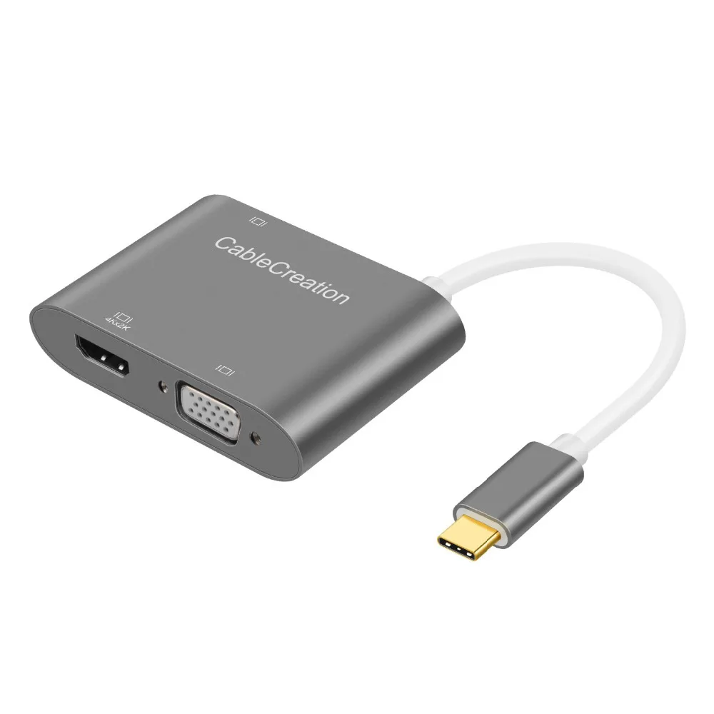 3 в 1 USB C адаптер кабель к HDMI VGA DVI совместимый с MacBook Pro Chromebook Pixel Yoga 910 и т. Д.|Адаптеры
