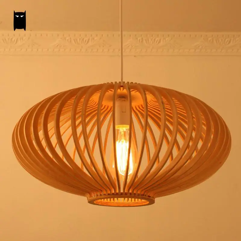 安い 木製ランタンランプシェードペンダント照明器具アジア和風吊り天井ランプavize Abajour Luminaria用学習室