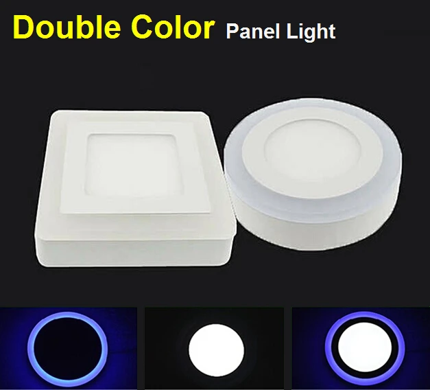 

6W 9W 16W 24W Square/Round Led Panel Light Surface Mounted leds Downlight color ceiling down 85-265V lampada led lamp Blue+White