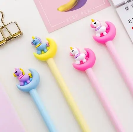 3 шт./лот гелевая ручка Moon Unicorn подпись школьная Ручка Papelaria школьные и офисные