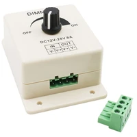led dimmer switch dc 12v 24v 8a adjustable brightness lamp bulb strip driver single color light power supply controller