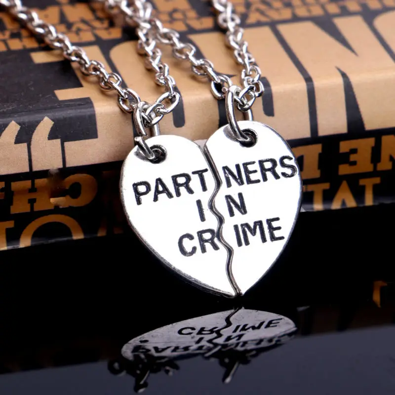 2 шт. ожерелье с подвеской в виде разбитого сердца для партнера рисунком