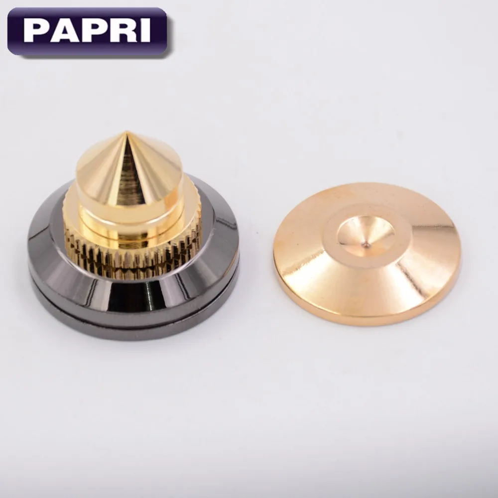 

PAPRI 28x27mm Machined Base Feet Brass Isolation Speaker Spikes Stands Cones Desktop Audio CD DVD Amplifier Lot/4PCS