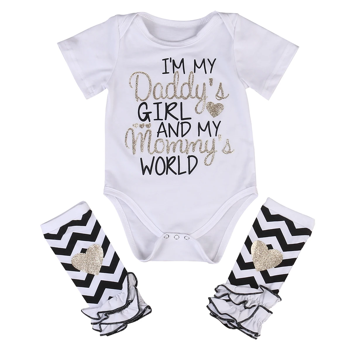 Одежда для новорожденных девочек комбинезон с надписью I'm daddy + теплые леггинсы