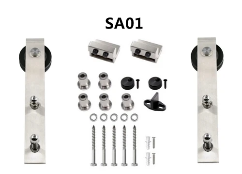 SA01 Stainless steel and carbon steel Rustic sliding door fittings kit without rail - Цвет: SA01