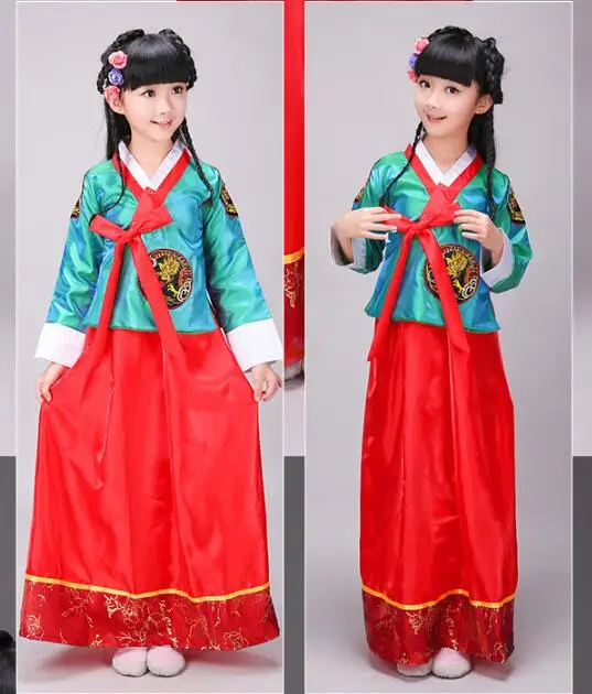 Детская танцевальная одежда для девочек Платье в Корейском стиле|hanbok girl|clothes