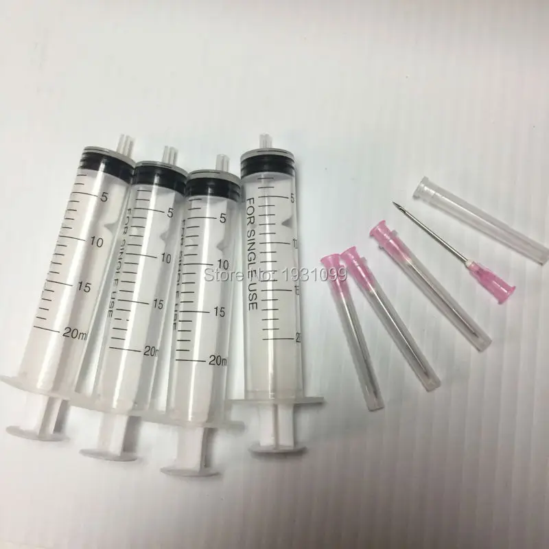 

YOTAT 4pcs 20ml syringes with needle for CISS or refillable cartridge suitable ink oil grease glue
